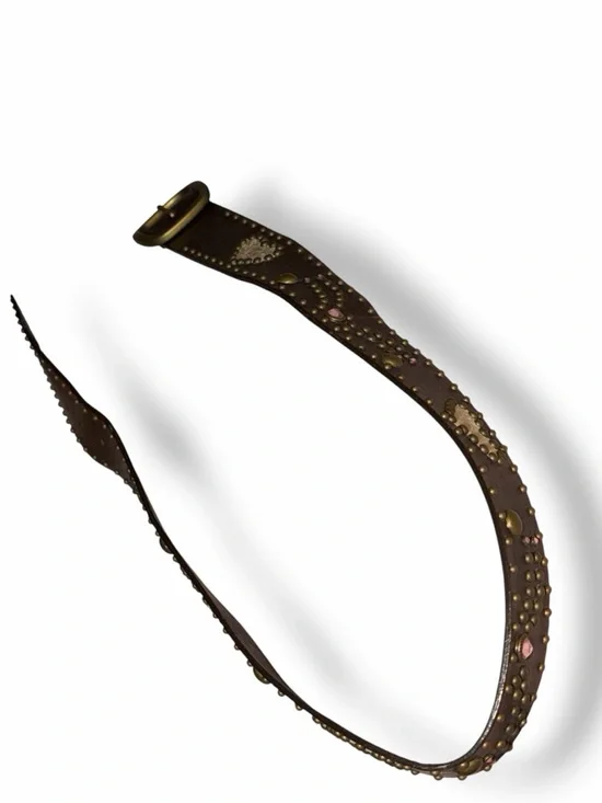 Streets Ahead Anthropologie Hearts and studs leather bohemian belt - Picture 5 of 10